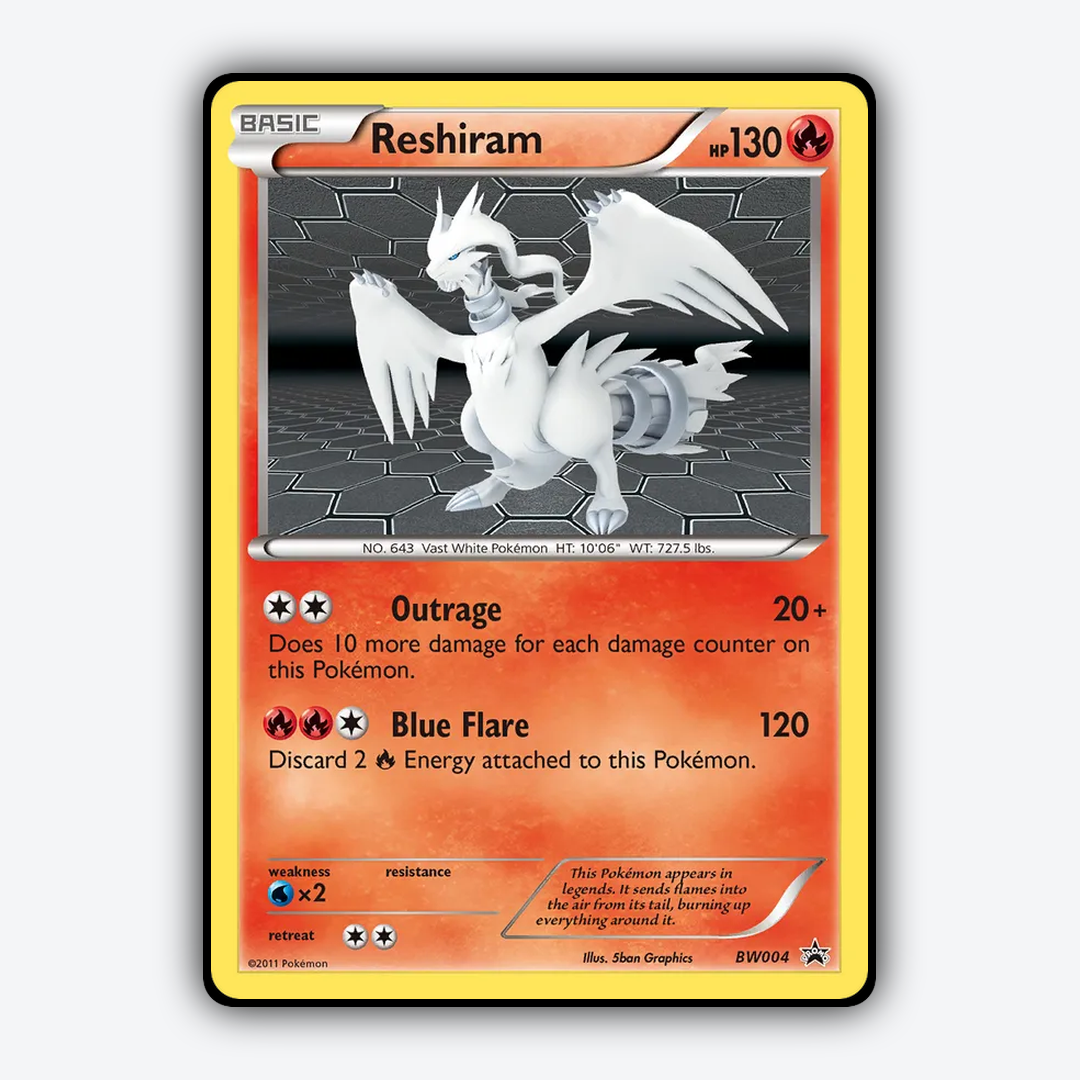 Reshiram #4 - BW Black Star Promos Set - Card Rug