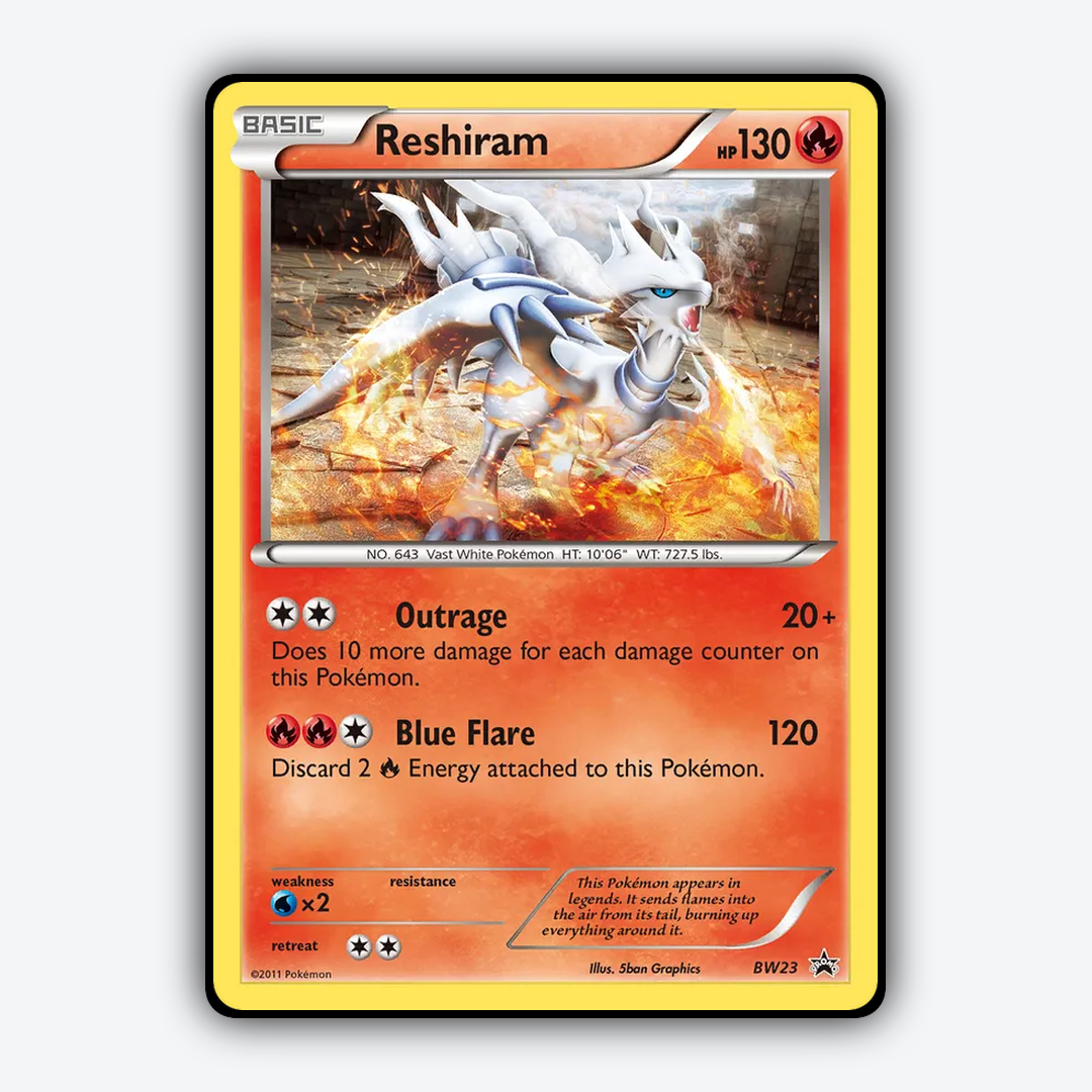 Reshiram #23 - BW Black Star Promos Set - Card Rug