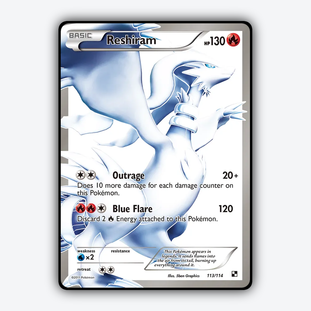 Reshiram 113/114 - Black & White Set - Card Rug