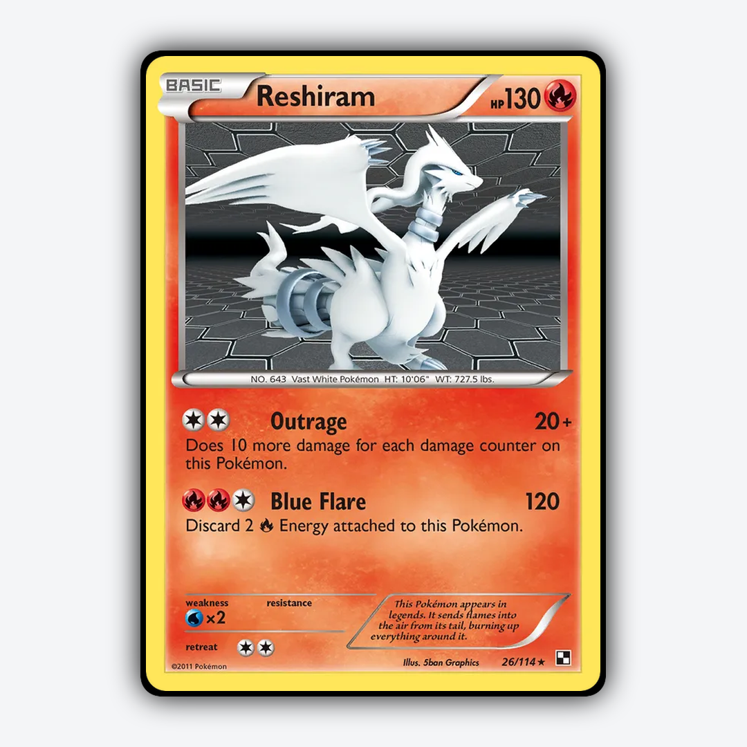 Reshiram 026/114 - Black & White Set - Card Rug
