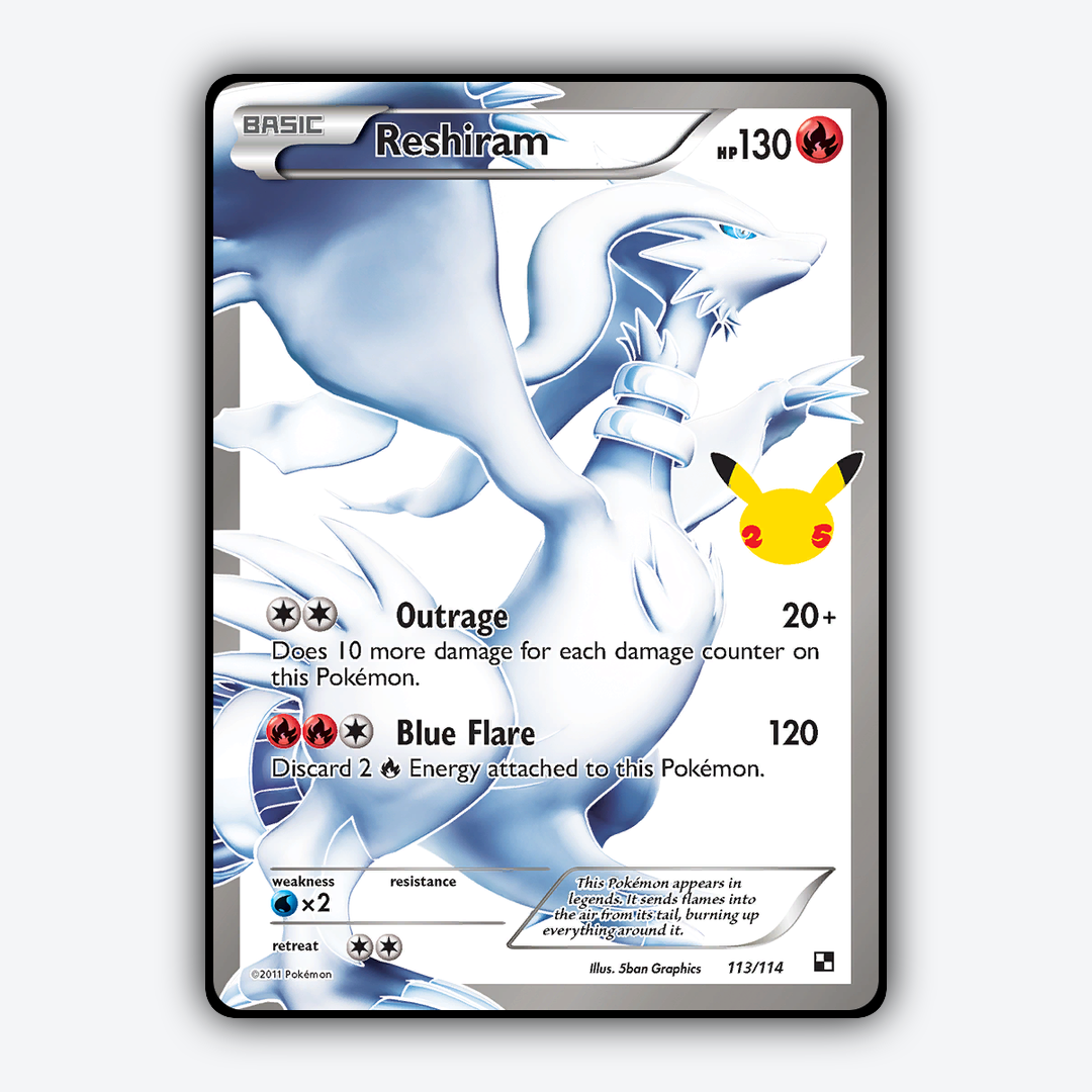 Reshiram #113 - Celebrations: Classic Collection Set - Card Rug