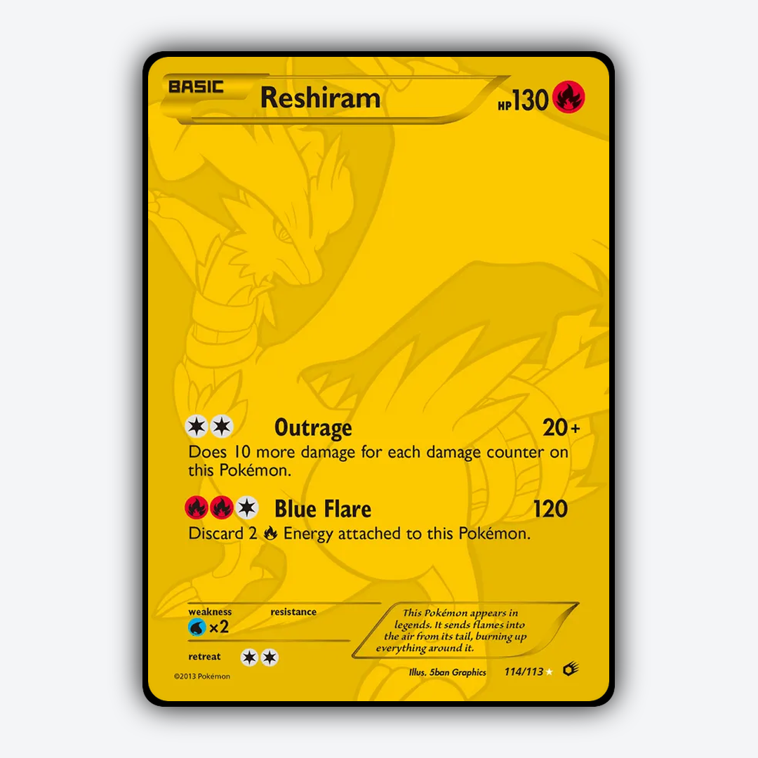 Reshiram 114/113 - Legendary Treasures Set - Card Rug