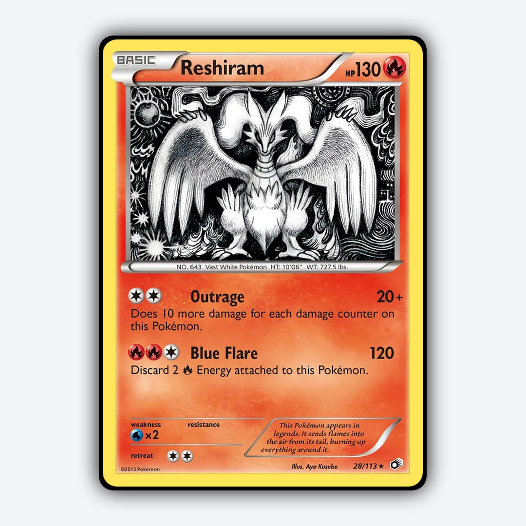 Reshiram 028/113 - Legendary Treasures Set - Card Rug
