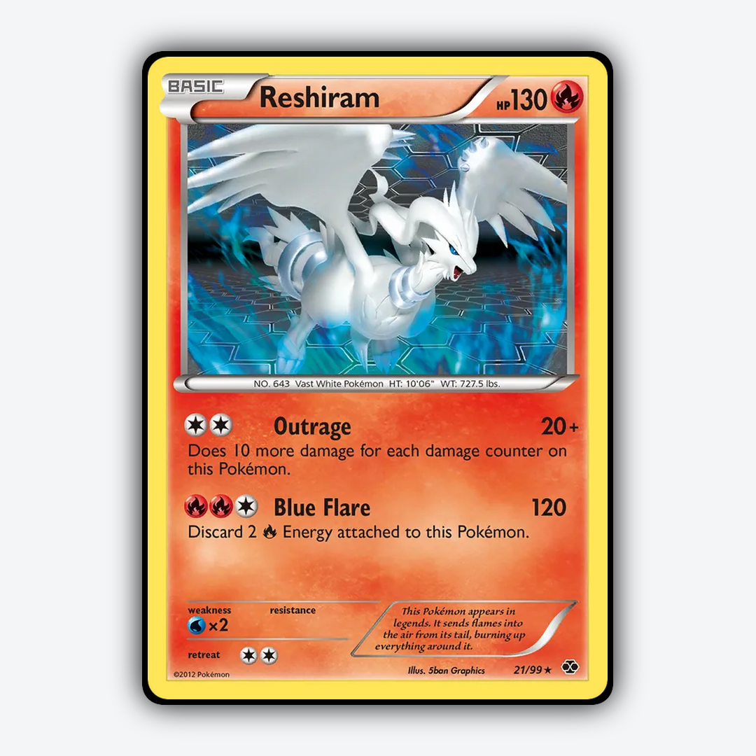 Reshiram 021/99 - Next Destinies Set - Card Rug