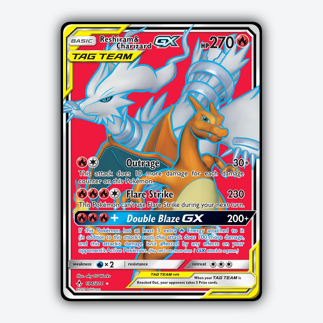 Reshiram & Charizard-GX 194/214 - Unbroken Bonds Set - Card Rug