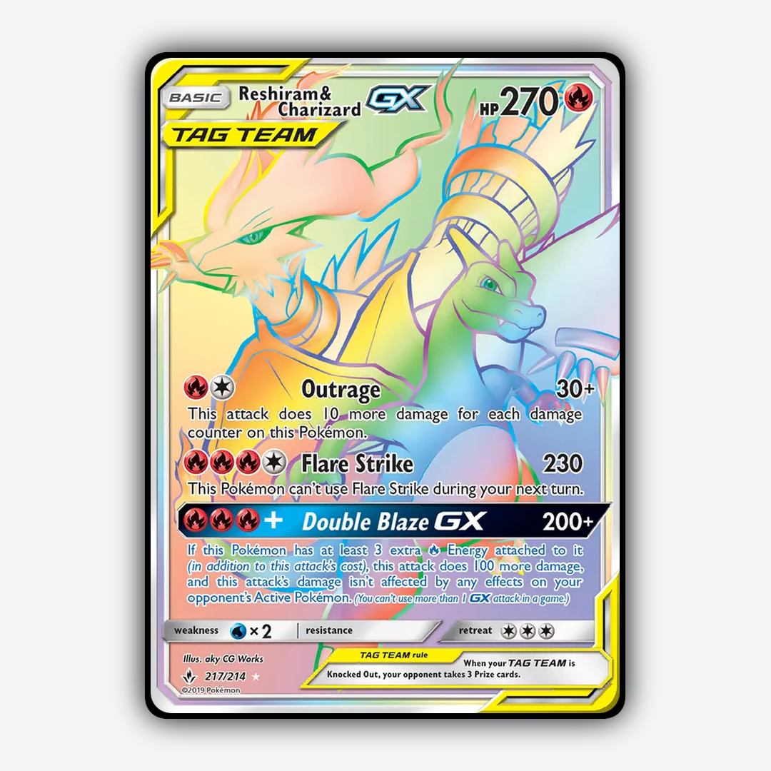 Reshiram & Charizard-GX 217/214 - Unbroken Bonds Set - Card Rug