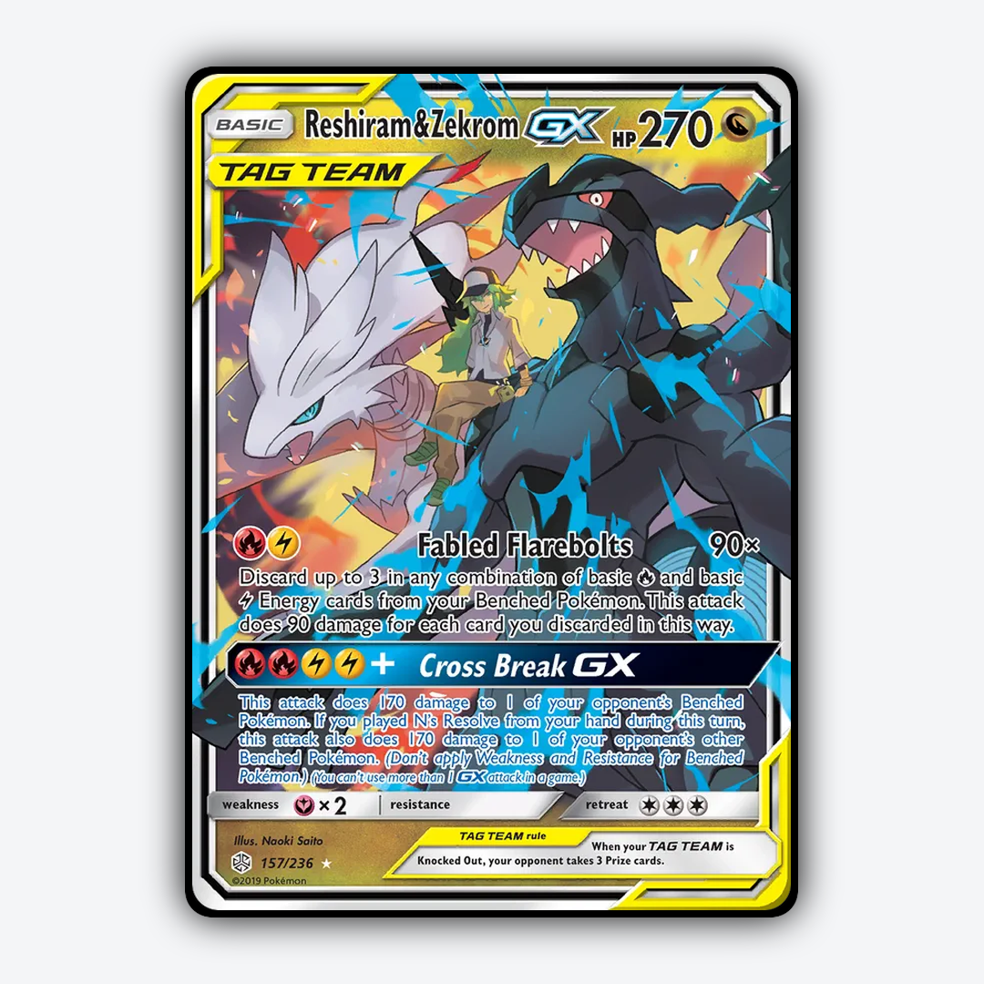 Reshiram & Zekrom-GX 157/236 - Cosmic Eclipse Set - Card Rug