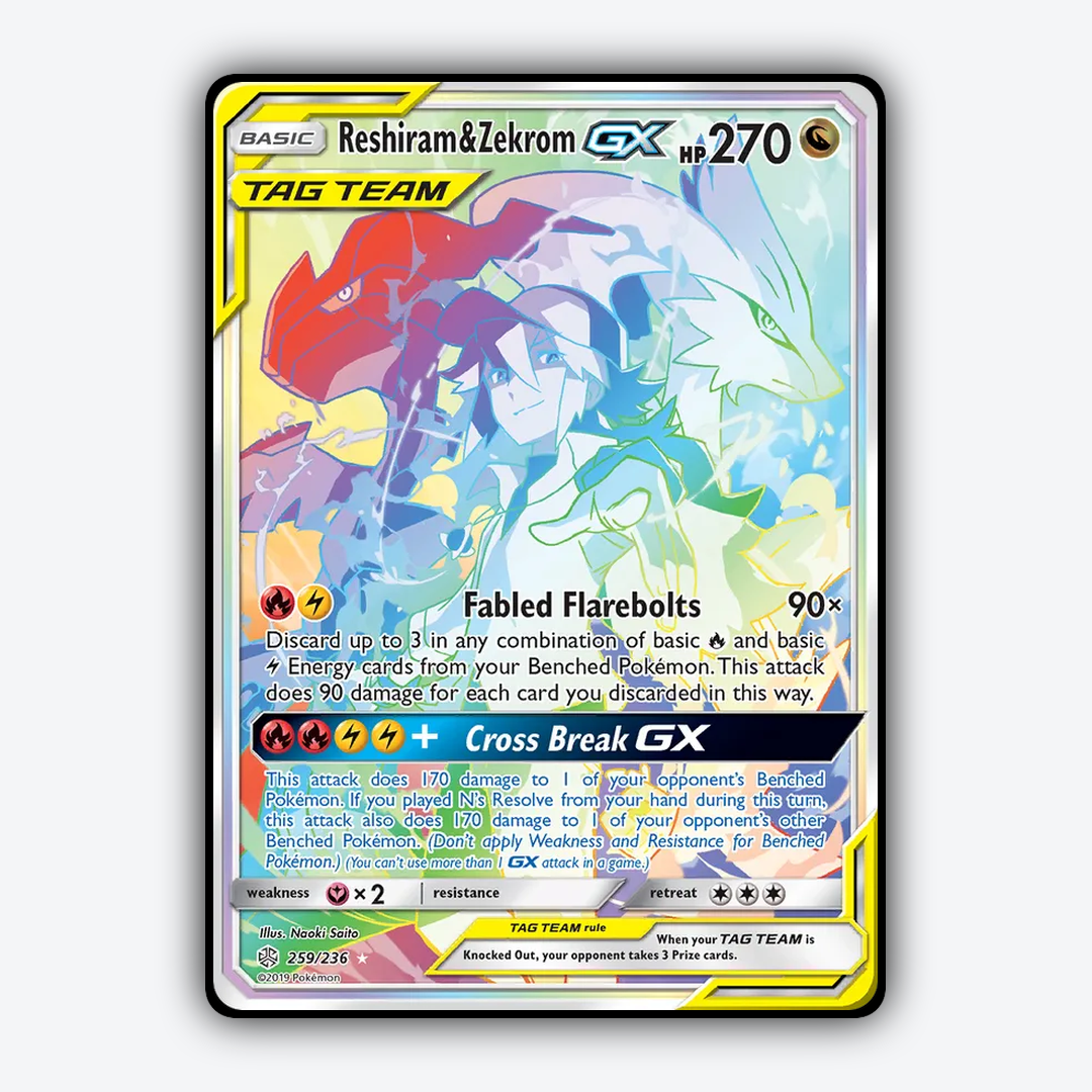 Reshiram & Zekrom-GX 259/236 - Cosmic Eclipse Set - Card Rug