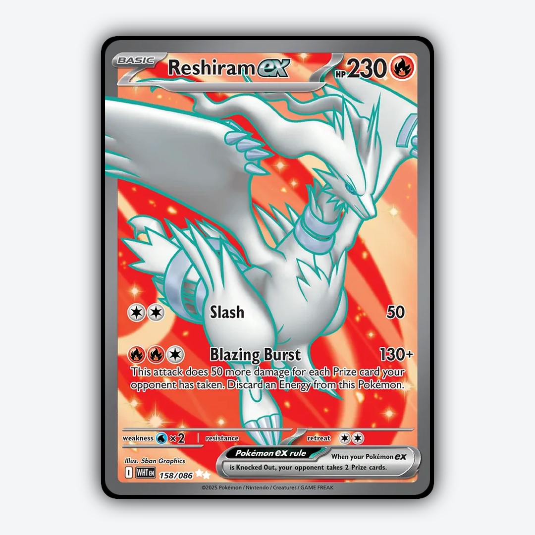 Reshiram ex #158 - White Flare Set - Card Rug
