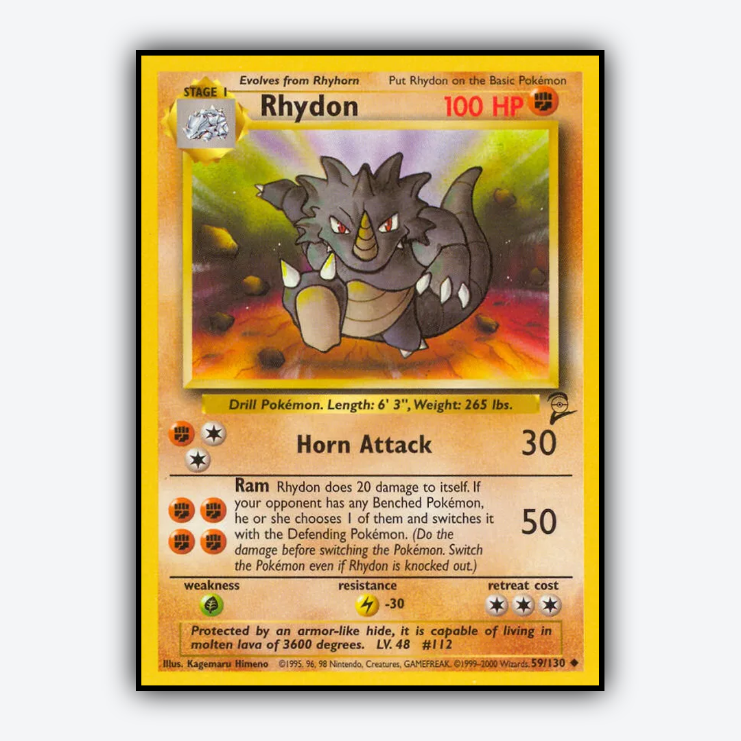 Rhydon 059/130 - Base Set 2 Set - Card Rug