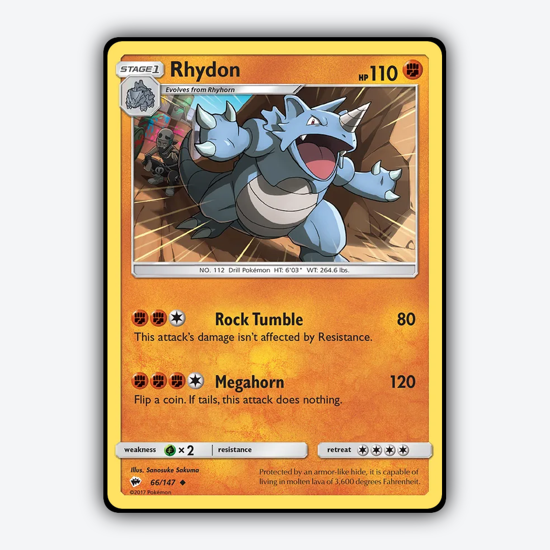 Rhydon 066/147 - Burning Shadows Set - Card Rug