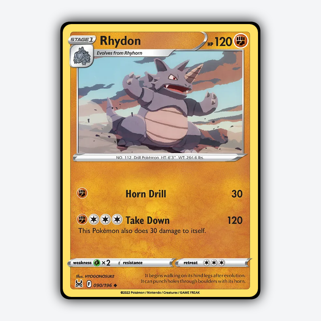 Rhydon 090/196 - Lost Origin Set - Card Rug