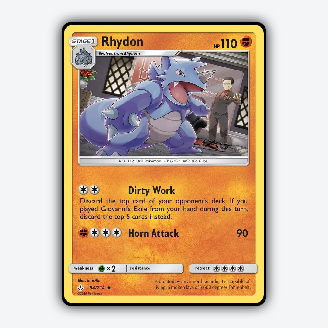 Rhydon 094/214 - Unbroken Bonds Set - Card Rug
