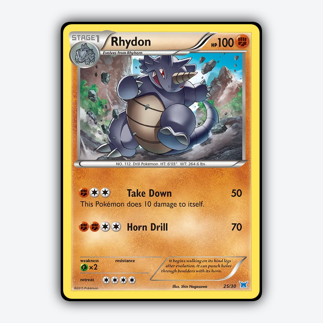 Rhydon 025/30 - XY Trainer Kit Latios Set - Card Rug