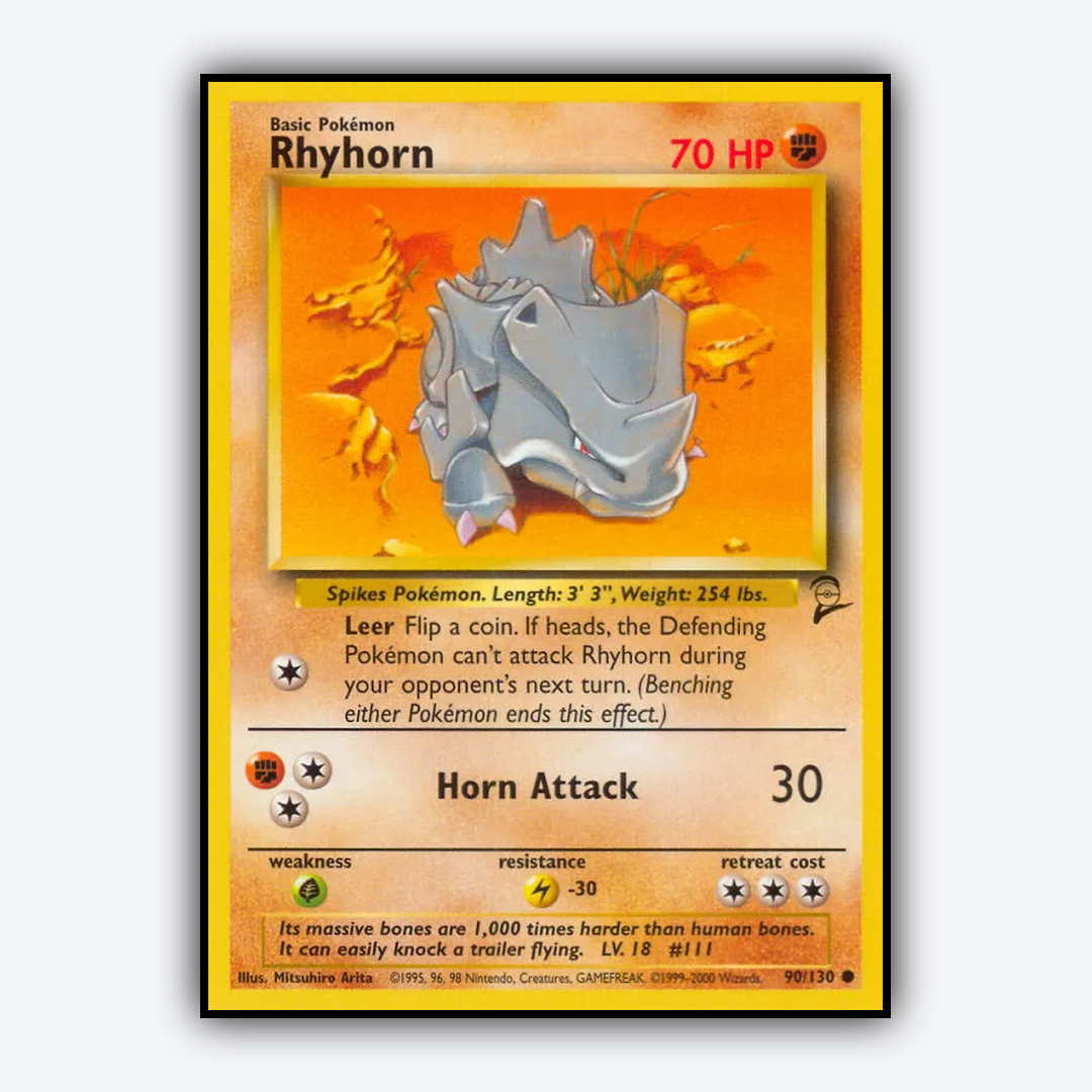 Rhyhorn 090/130 - Base Set 2 Set - Card Rug