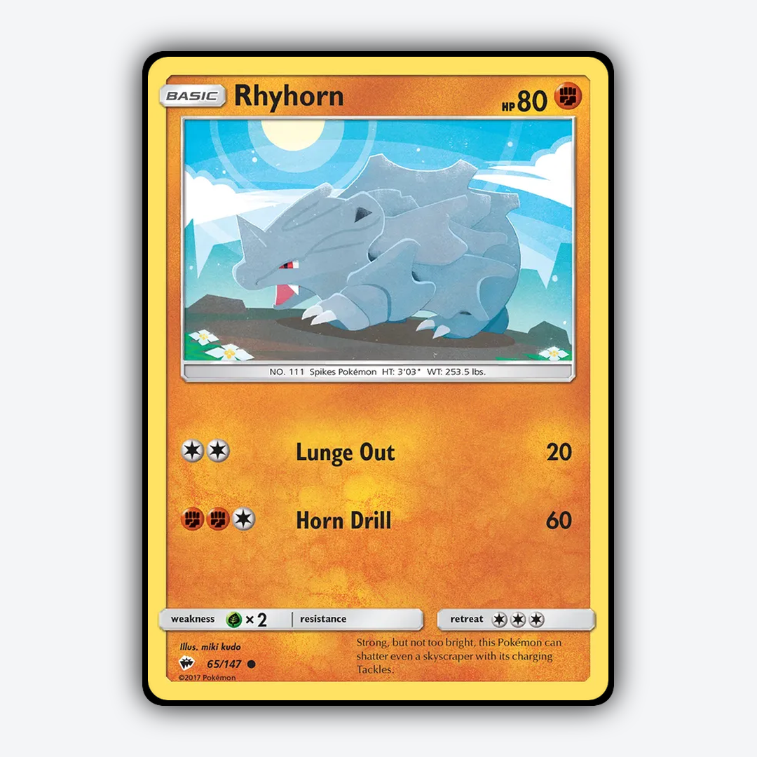 Rhyhorn 065/147 - Burning Shadows Set - Card Rug