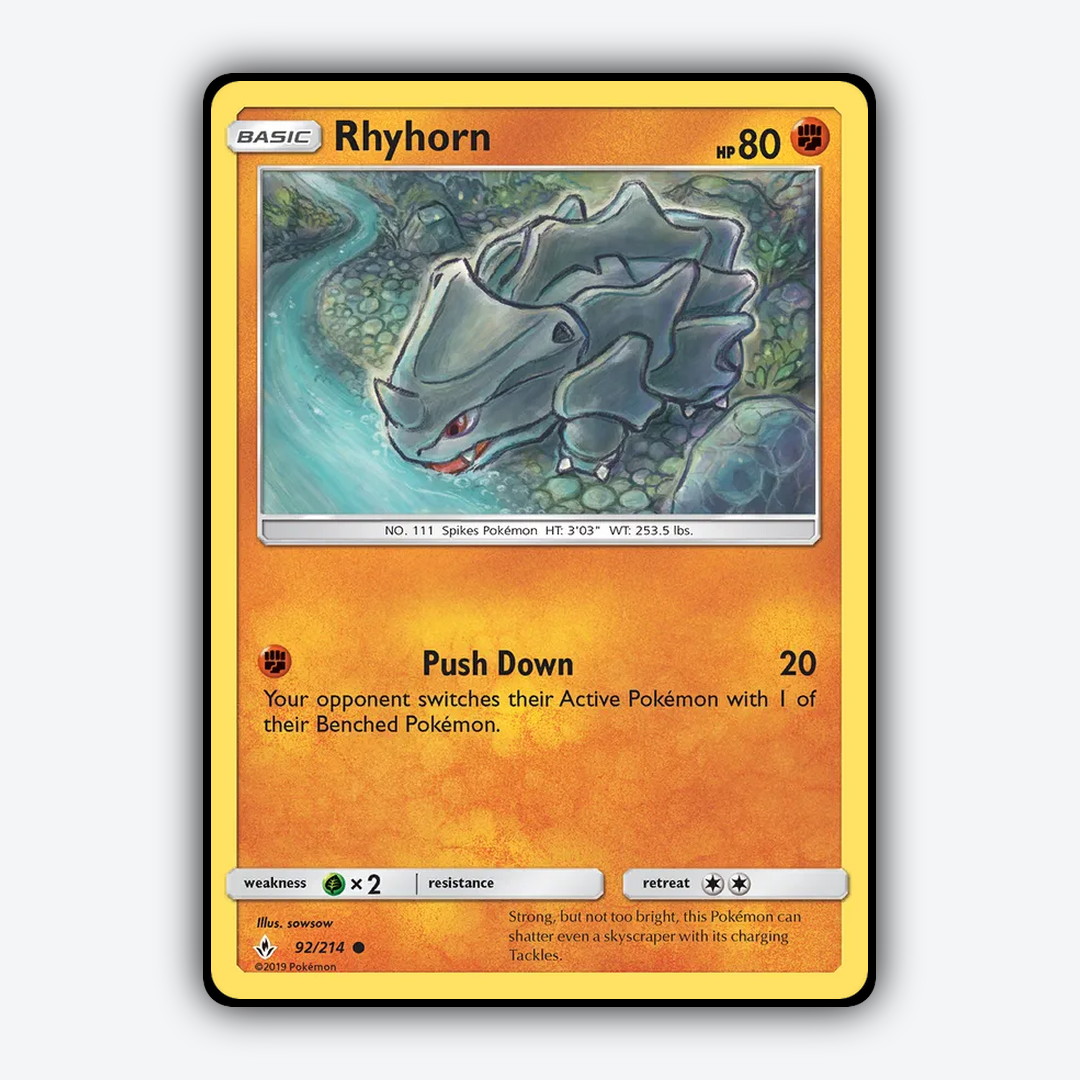 Rhyhorn 092/214 - Unbroken Bonds Set - Card Rug