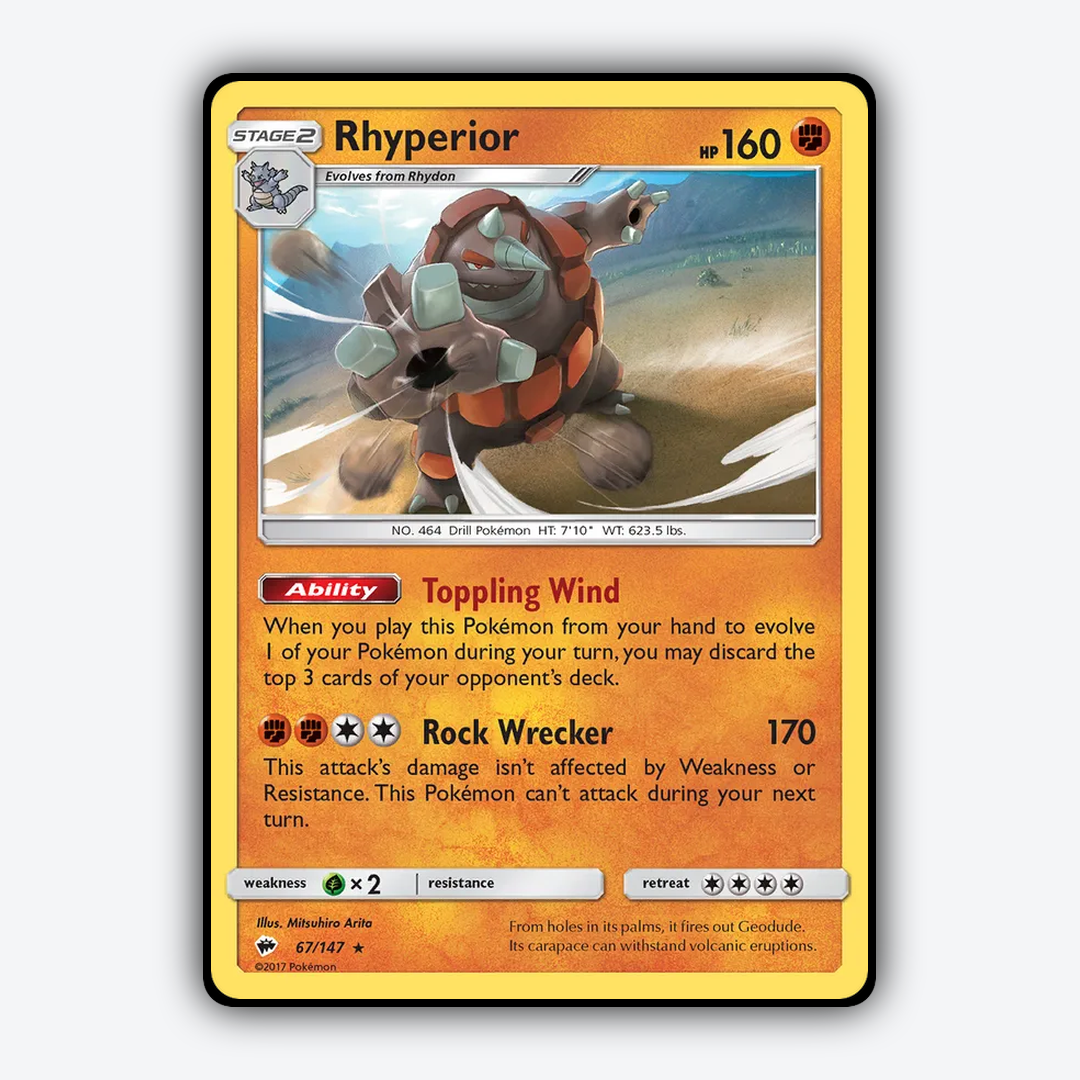 Rhyperior 067/147 - Burning Shadows Set - Card Rug
