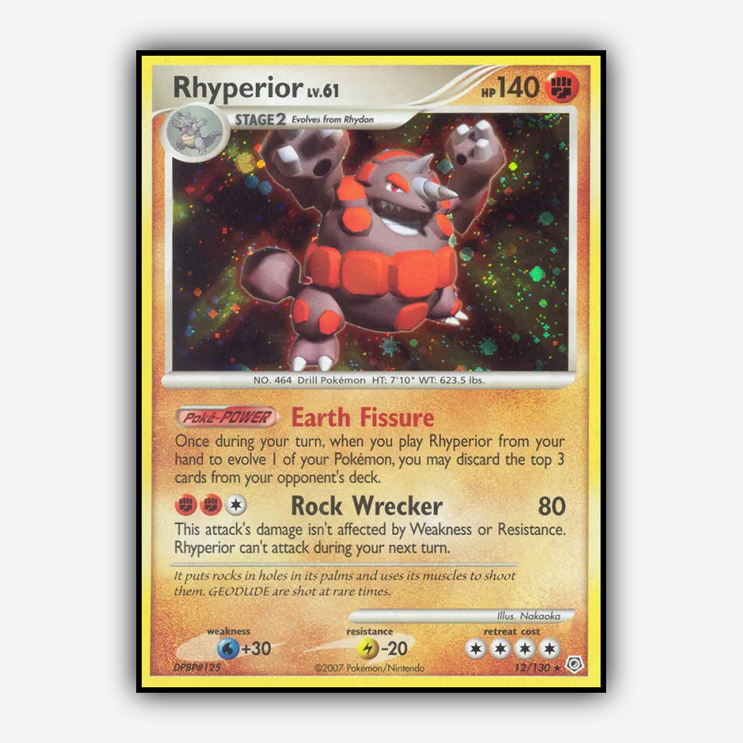 Rhyperior 012/130 - Diamond & Pearl Set - Card Rug
