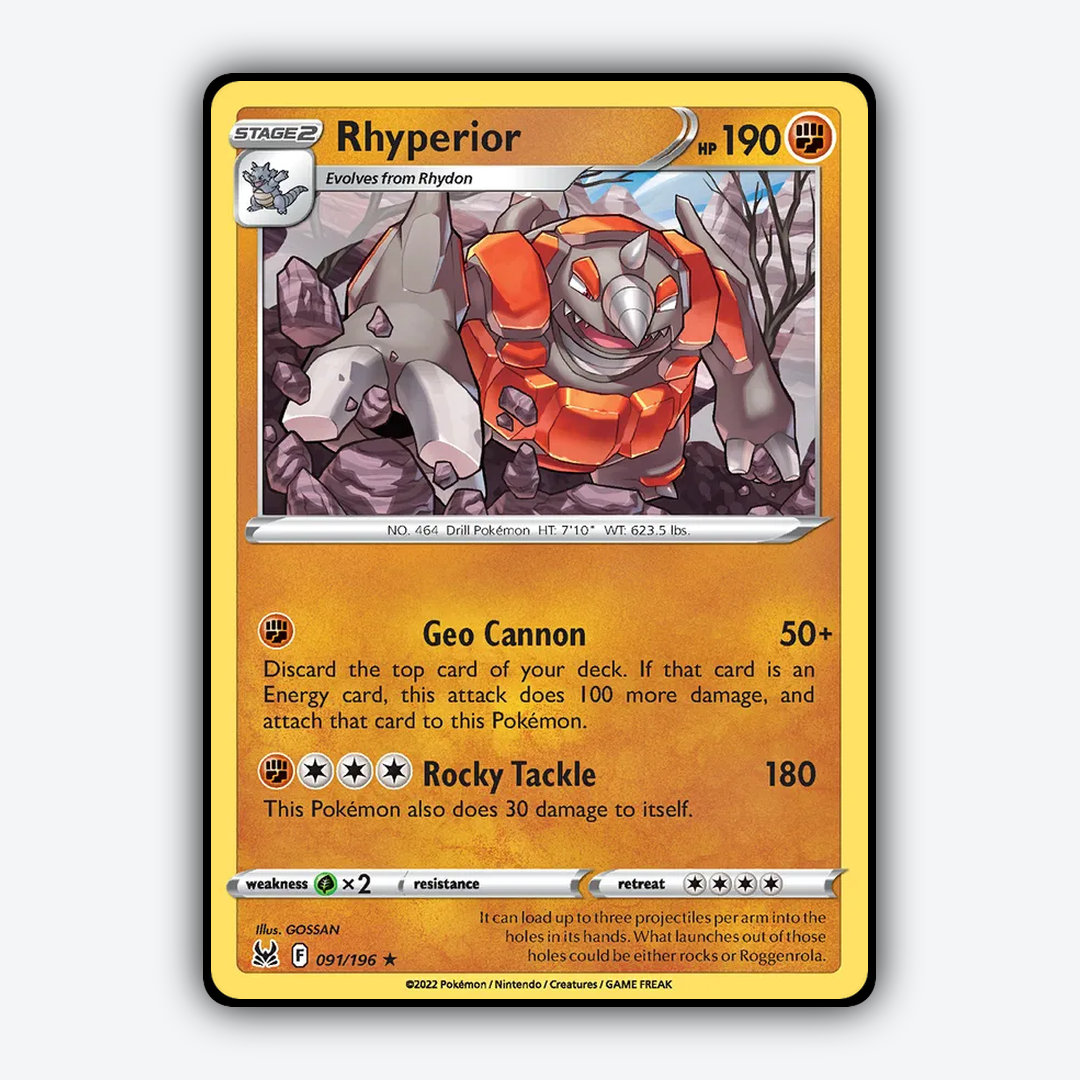 Rhyperior 091/196 - Lost Origin Set - Card Rug