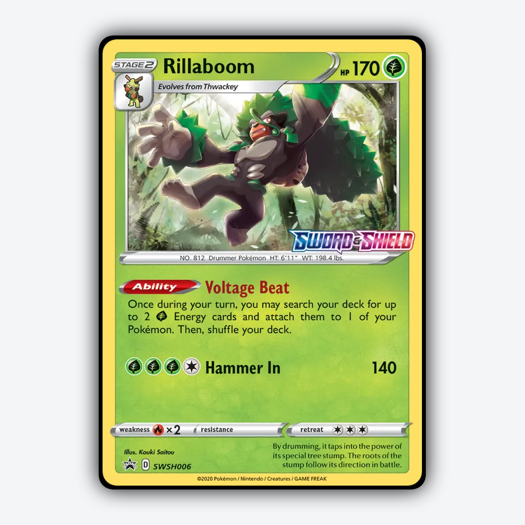 Rillaboom #6 - SWSH Black Star Promos Set - Card Rug