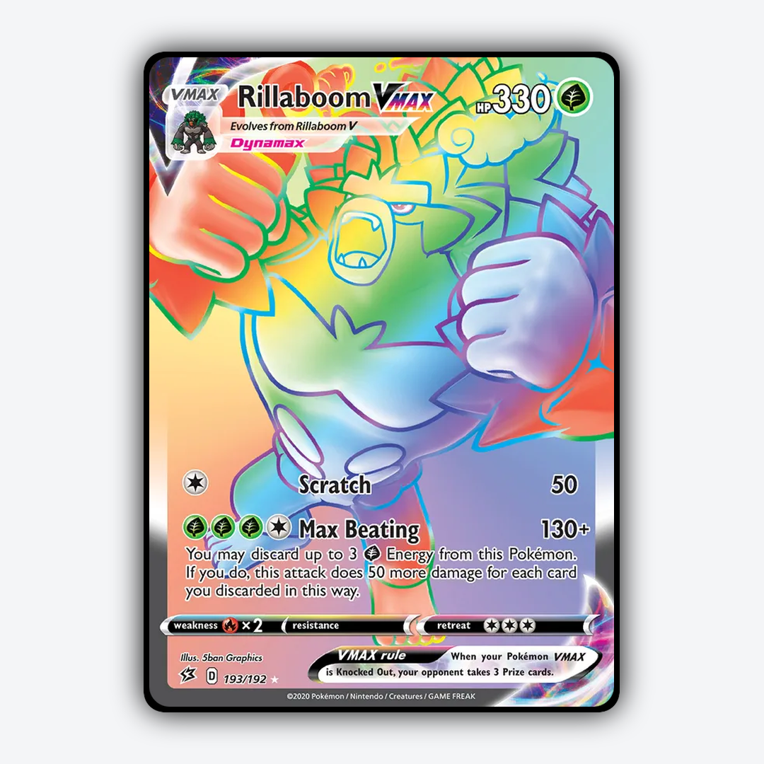 Rillaboom VMAX 193/192 - Rebel Clash Set - Card Rug