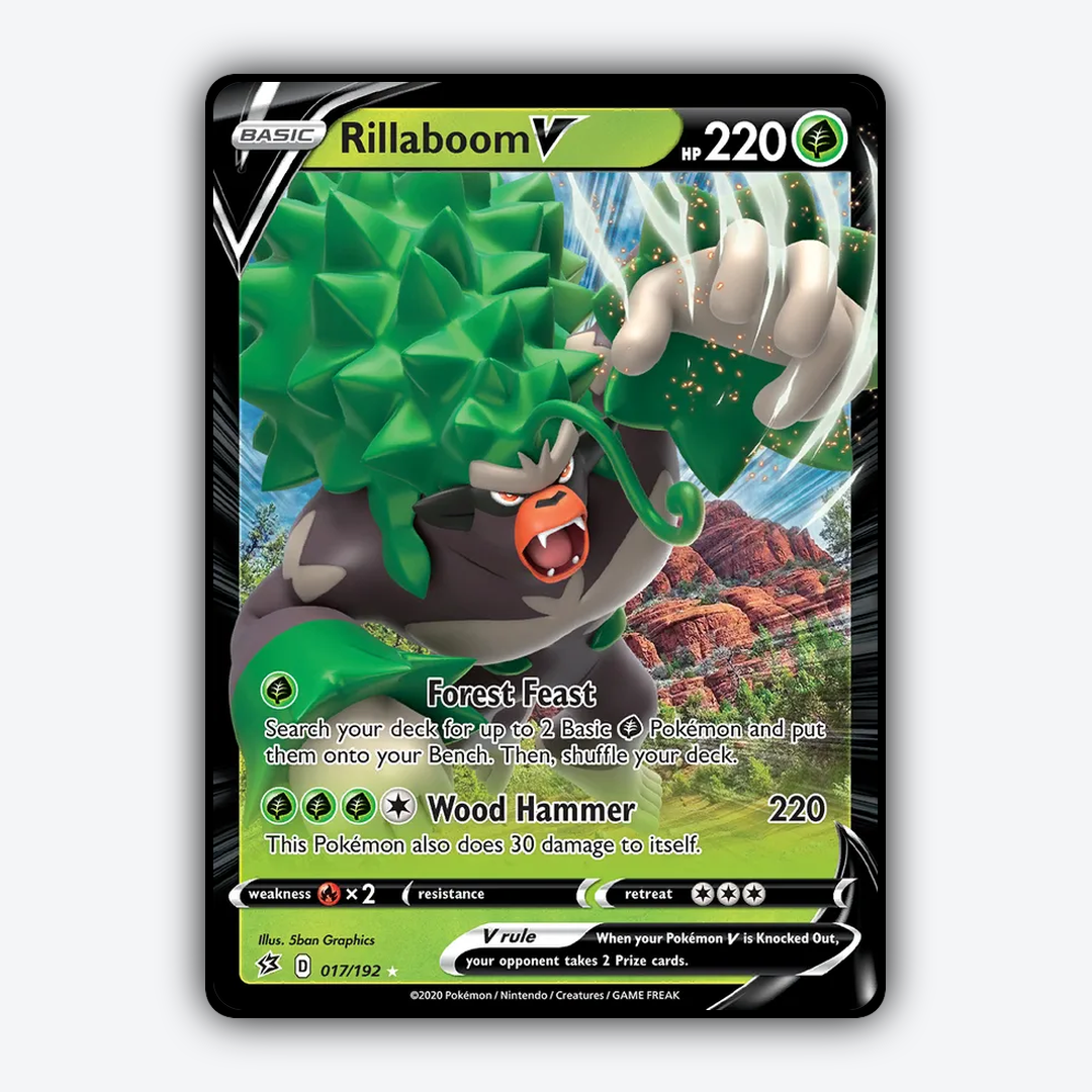 Rillaboom V 017/192 - Rebel Clash Set - Card Rug