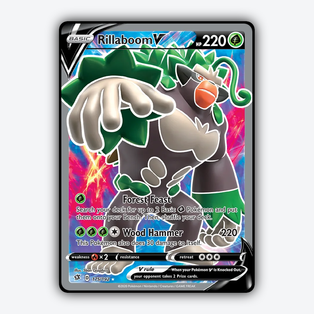 Rillaboom V 175/192 - Rebel Clash Set - Card Rug