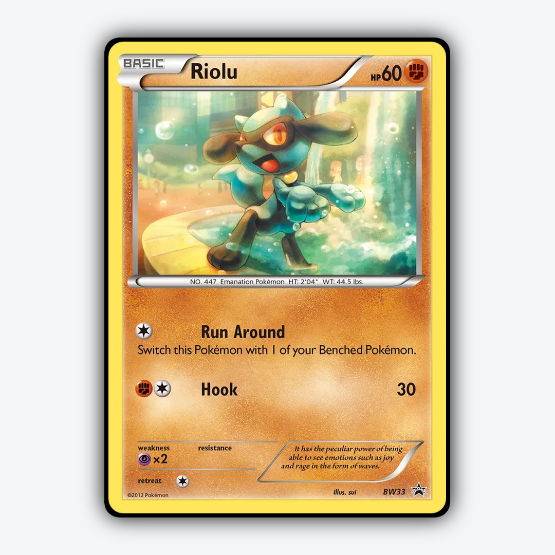 Riolu #33 - BW Black Star Promos Set - Card Rug