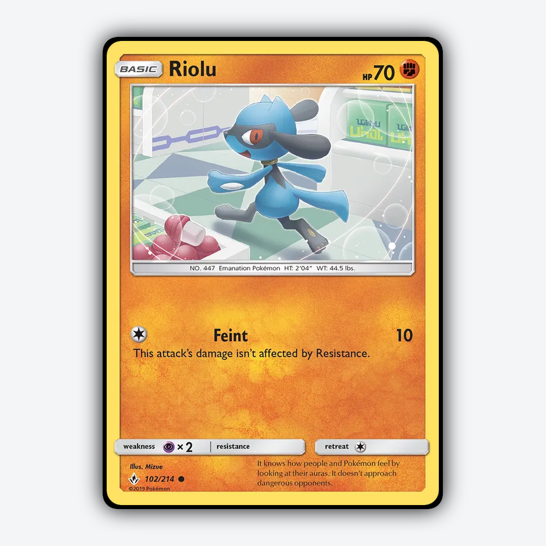 Riolu 102/214 - Unbroken Bonds Set - Card Rug