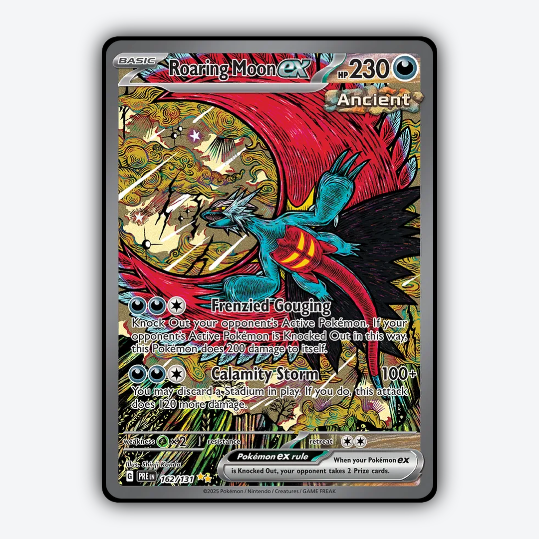 Roaring Moon ex #162 - Prismatic Evolutions Set - Card Rug