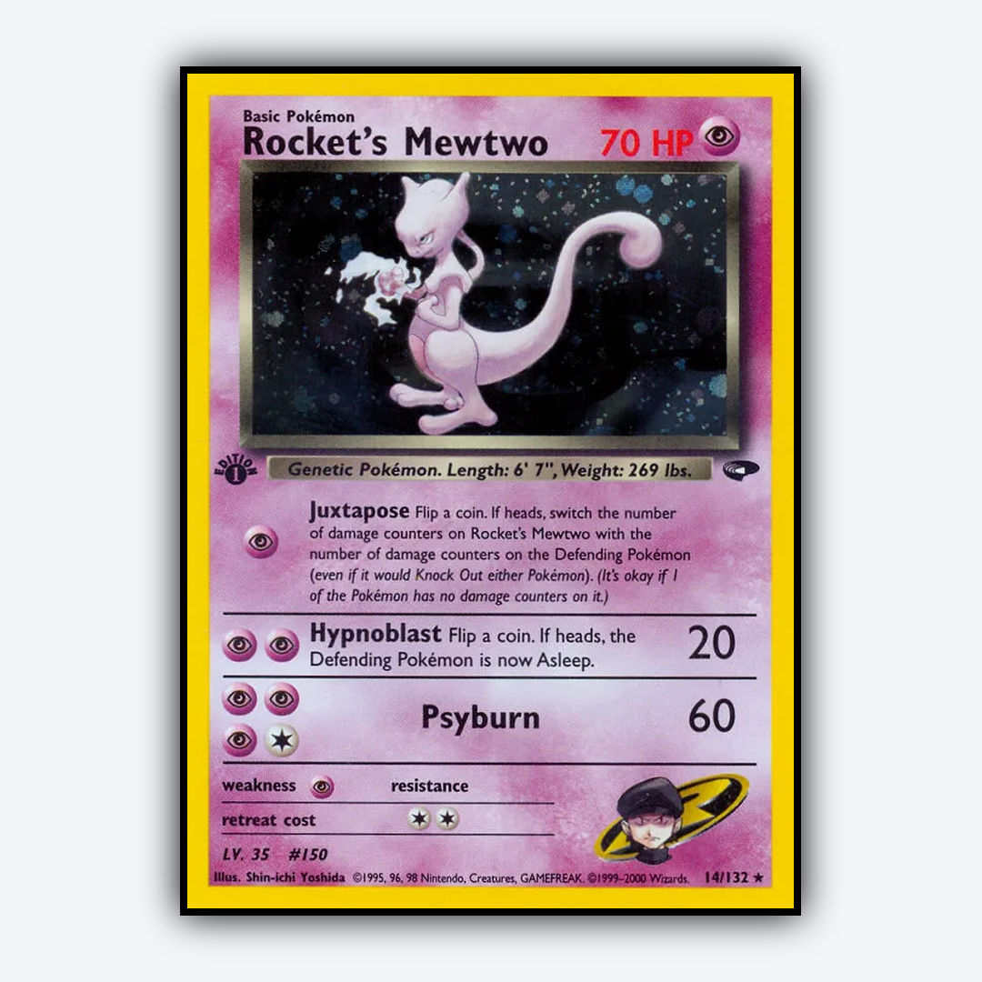 Rocket's Mewtwo 014/132 - Gym Challenge Set - Card Rug