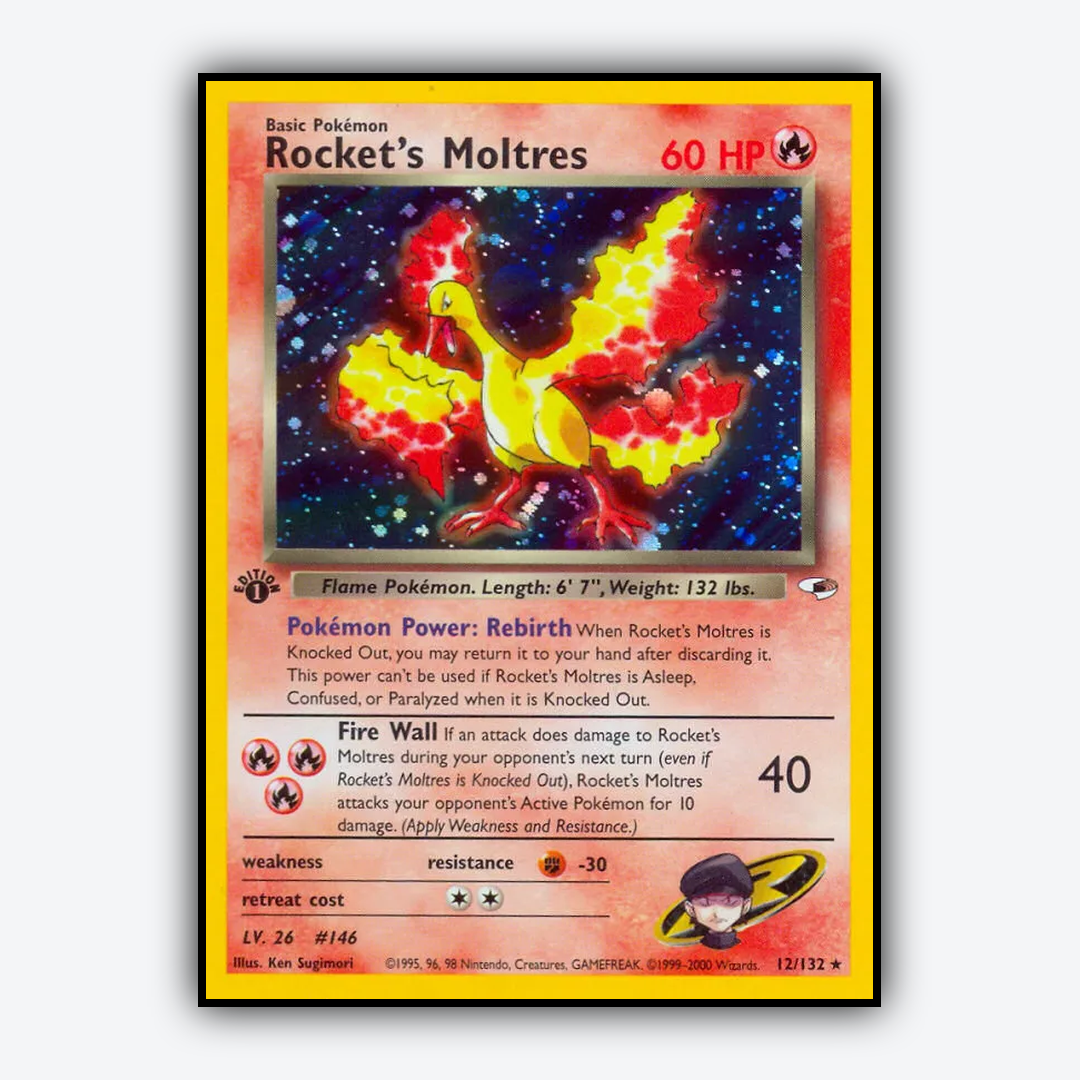 Rocket's Moltres 012/132 - Gym Heroes Set - Card Rug