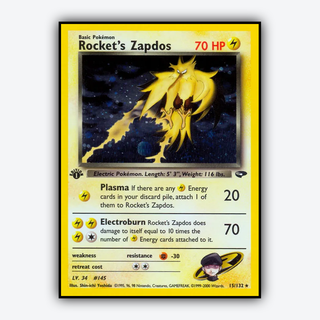 Rocket's Zapdos 015/132 - Gym Challenge Set - Card Rug