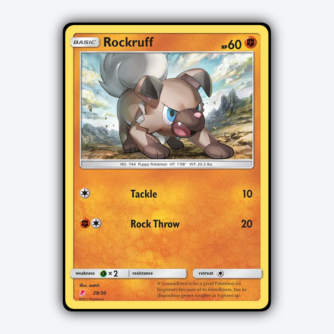 Rockruff 029/30 - Sun & Moon Trainer Kit Lycanroc Set - Card Rug