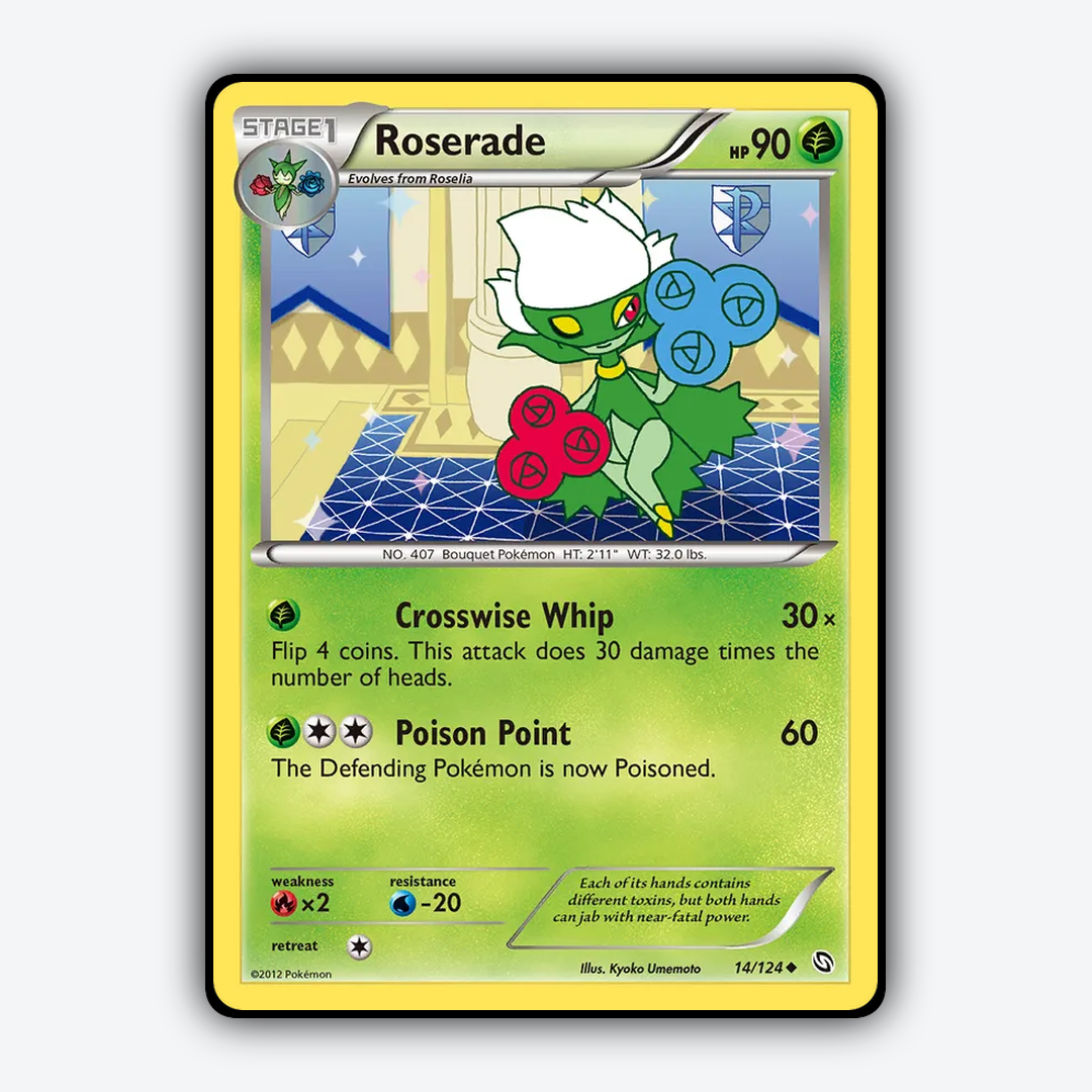 Roserade 014/124 - Dragons Exalted Set - Card Rug