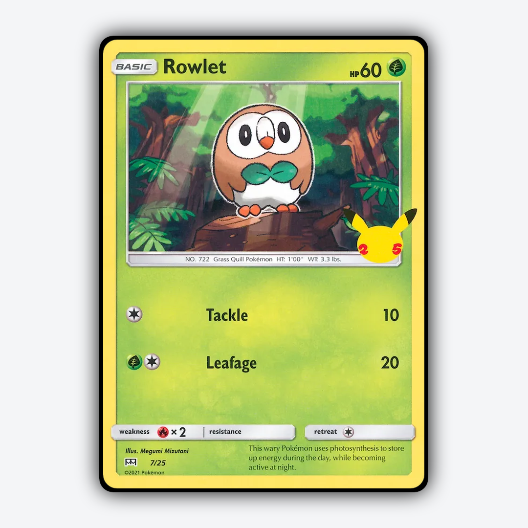 Rowlet 007/25 - McDonald's Collection 2021 Set - Card Rug