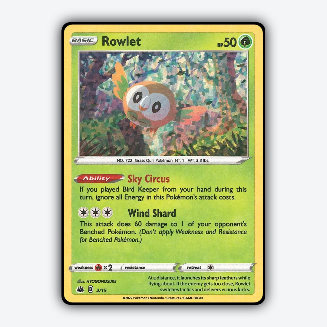 Rowlet 002/15 - McDonald's Collection 2022 Set - Card Rug