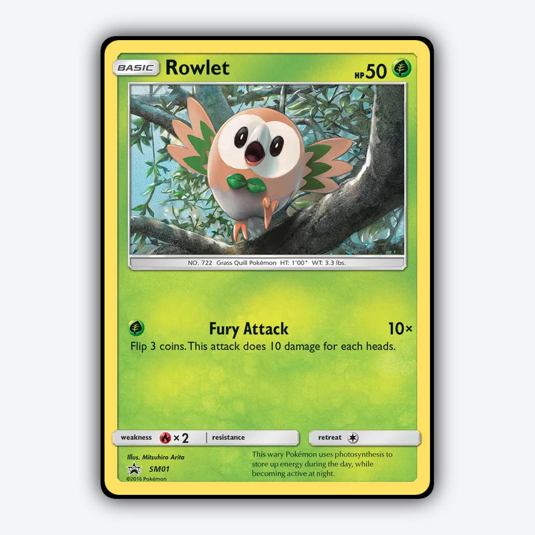 Rowlet #1 - SM Black Star Promos Set - Card Rug