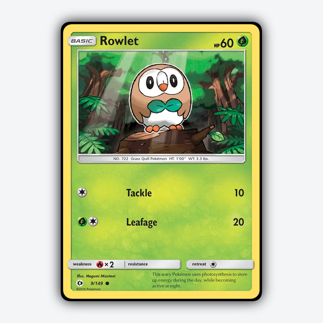 Rowlet 009/149 - Sun & Moon Set - Card Rug