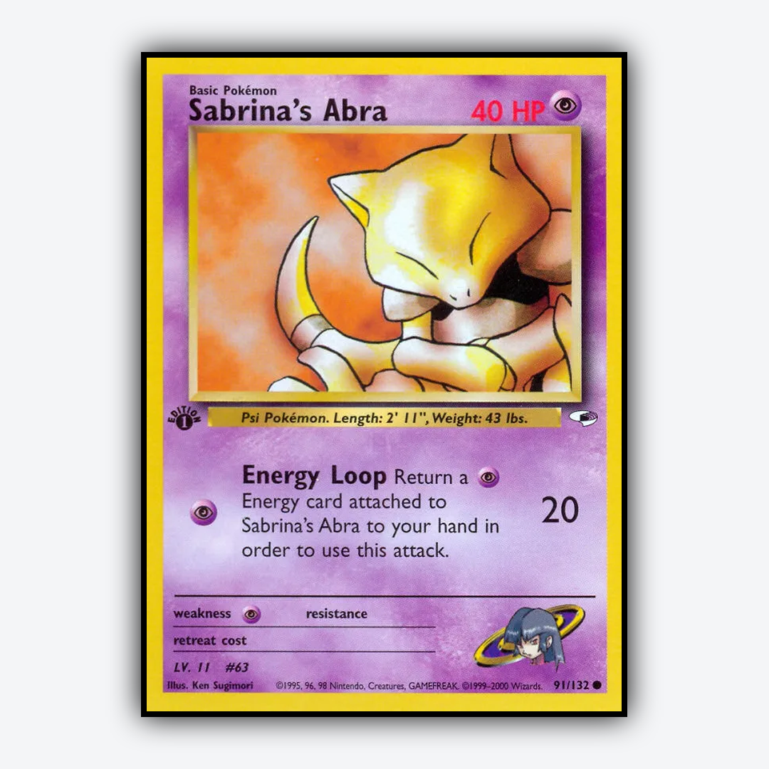 Sabrina's Abra 091/132 - Gym Heroes Set - Card Rug