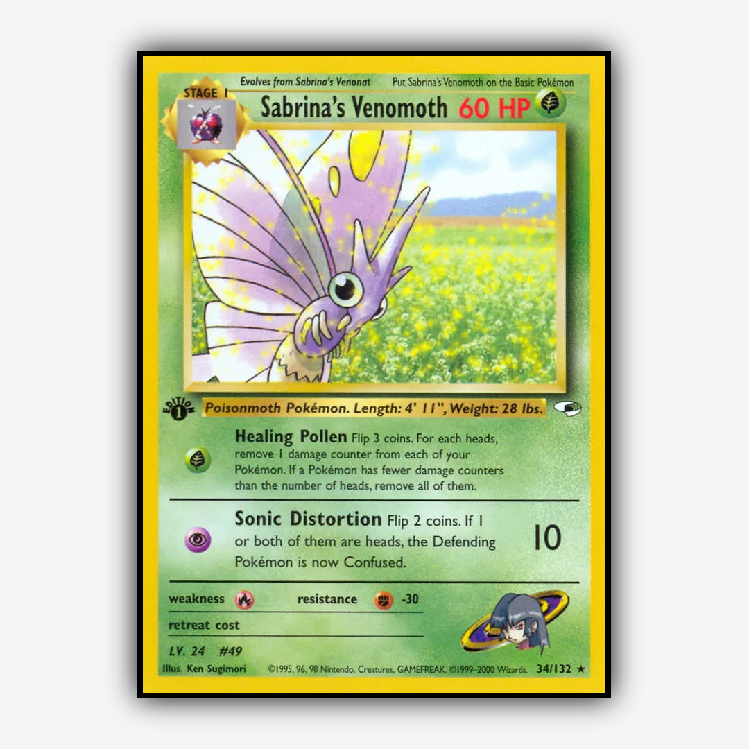 Sabrina's Venomoth 034/132 - Gym Heroes Set - Card Rug