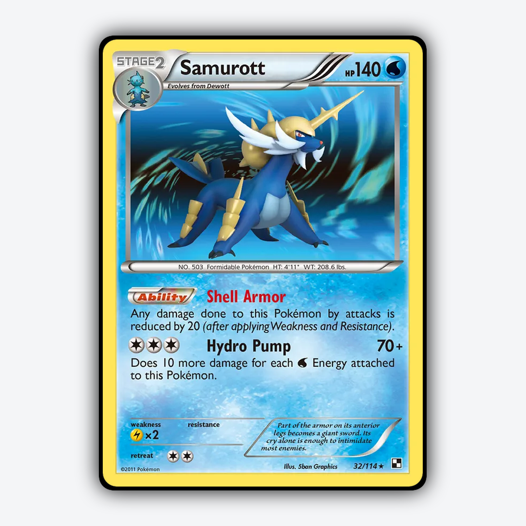 Samurott 032/114 - Black & White Set - Card Rug