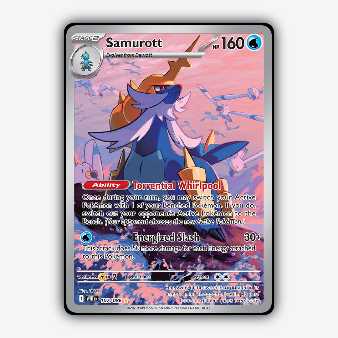 Samurott #107 - White Flare Set - Card Rug