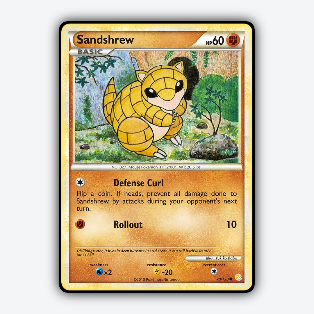 Sandshrew 079/123 - HeartGold & SoulSilver Set - Card Rug