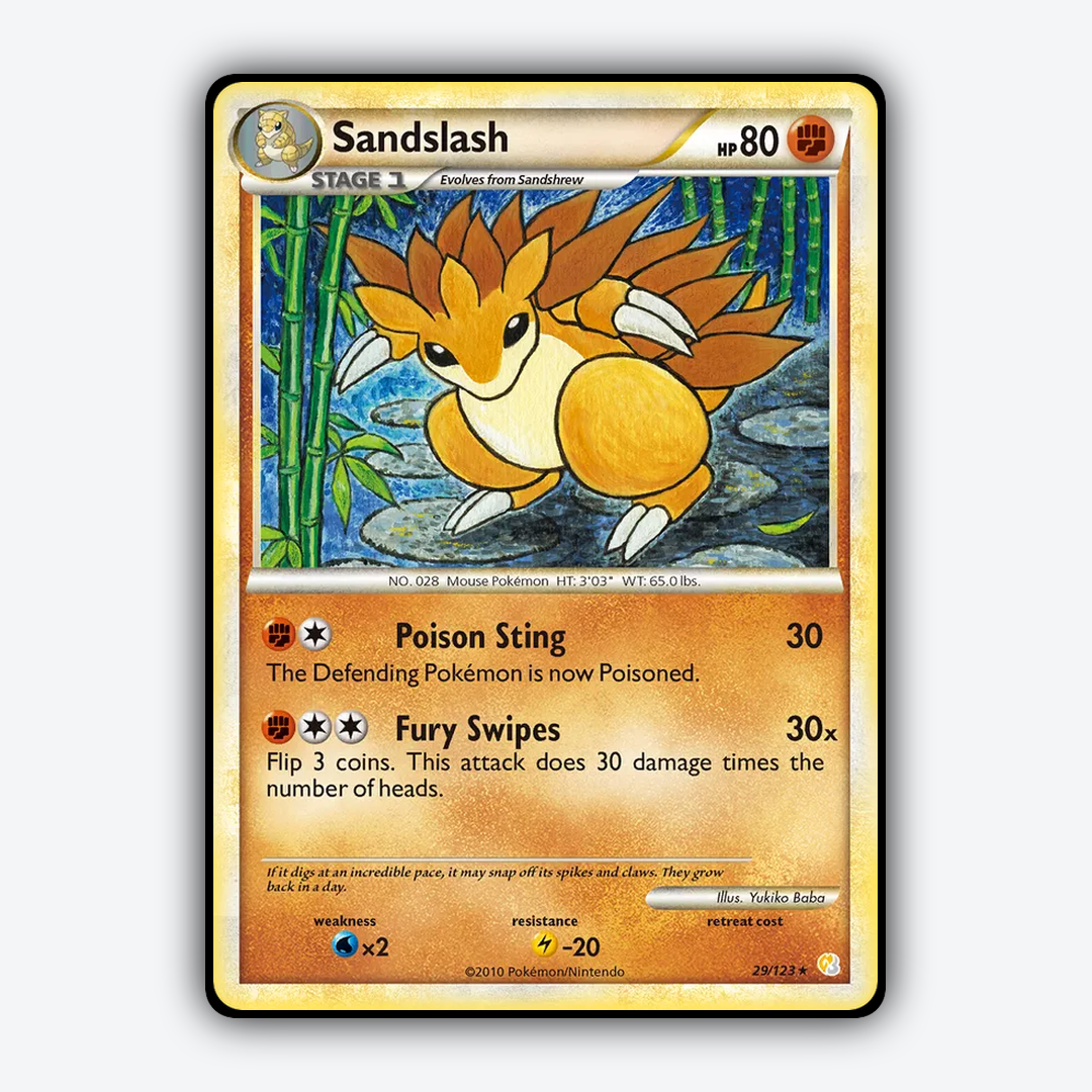 Sandslash 029/123 - HeartGold & SoulSilver Set - Card Rug