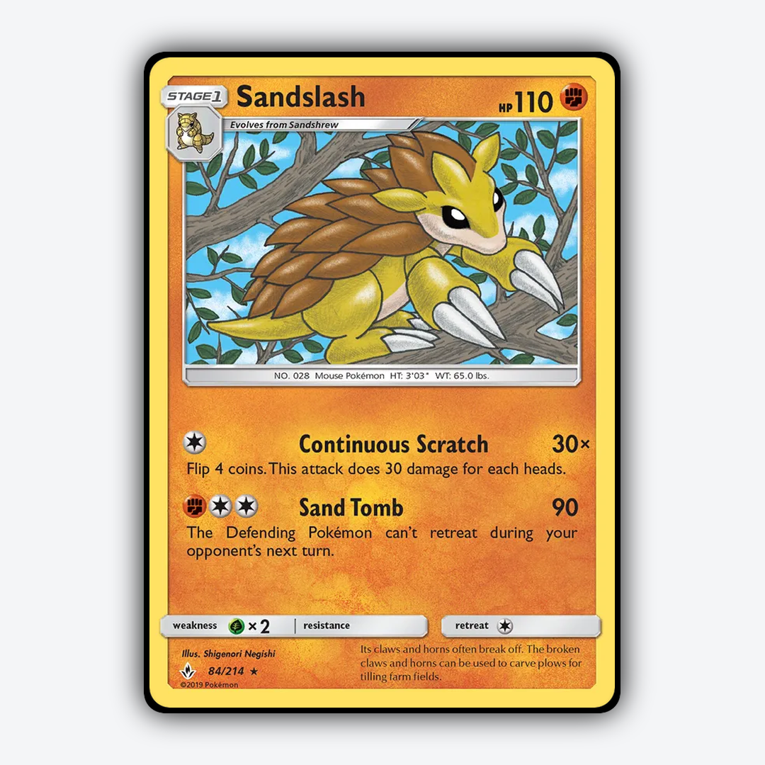 Sandslash 084/214 - Unbroken Bonds Set - Card Rug