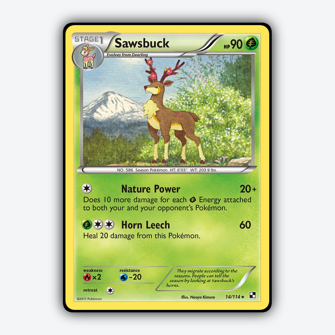 Sawsbuck 014/114 - Black & White Set - Card Rug
