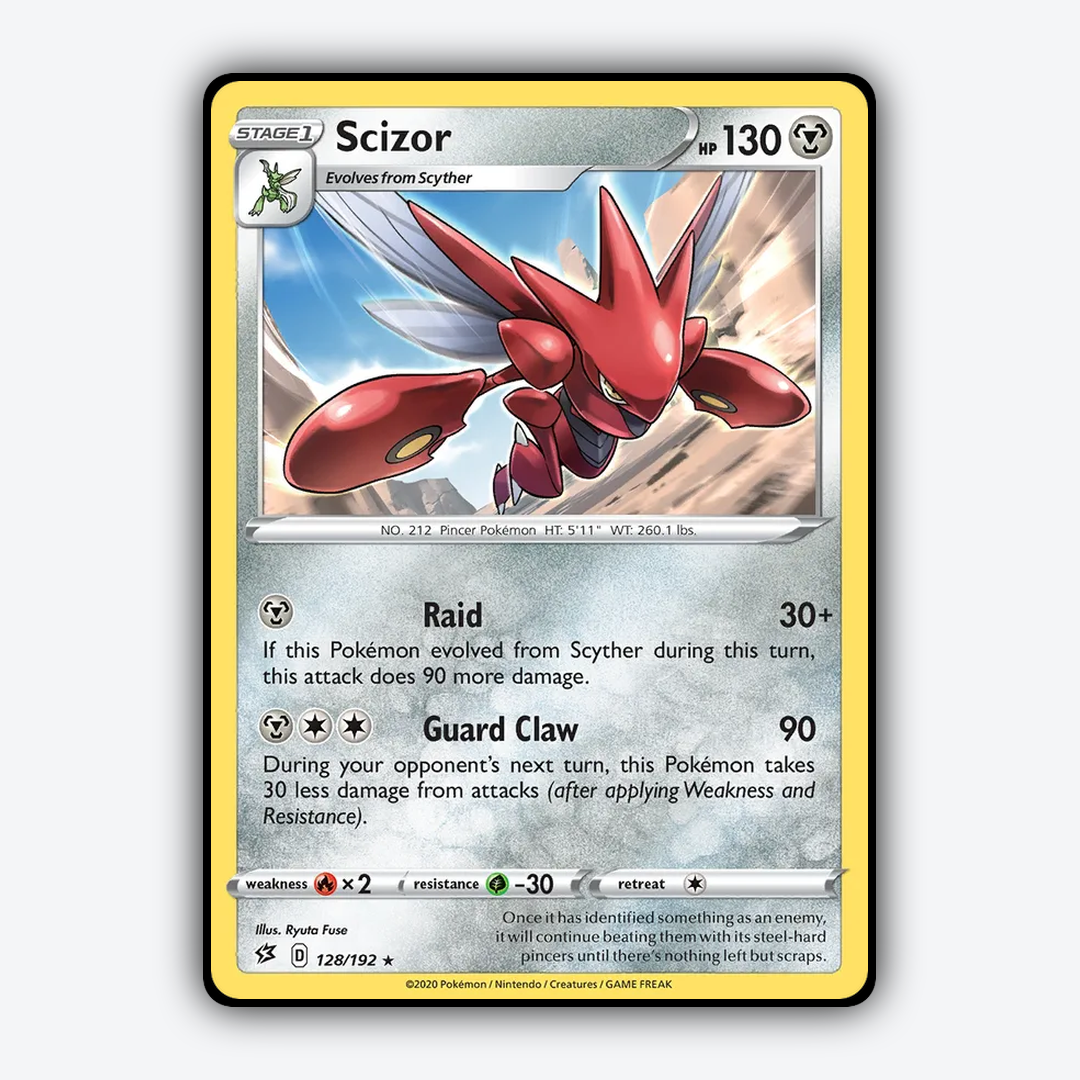 Scizor 128/192 - Rebel Clash Set - Card Rug