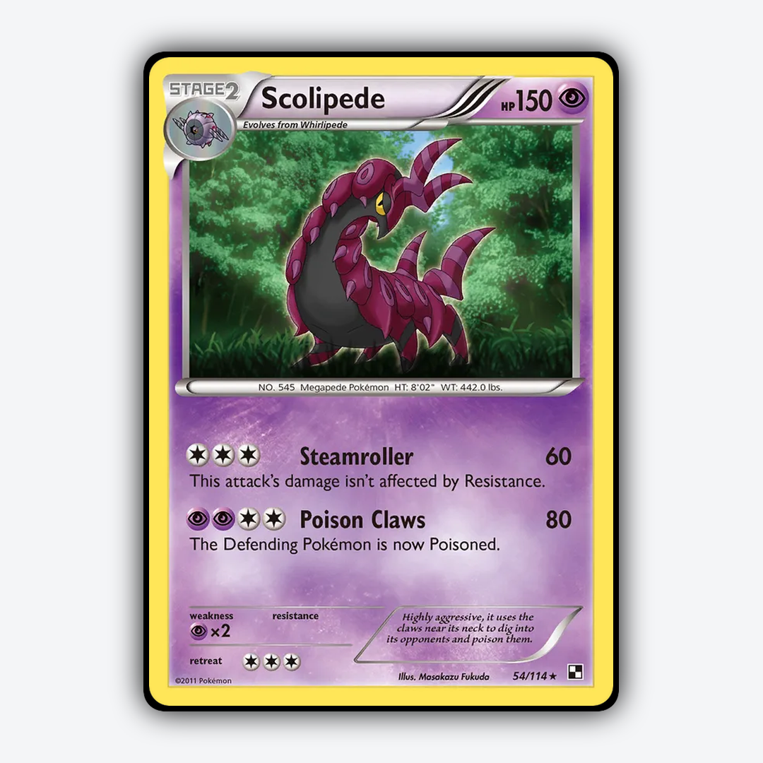 Scolipede 054/114 - Black & White Set - Card Rug